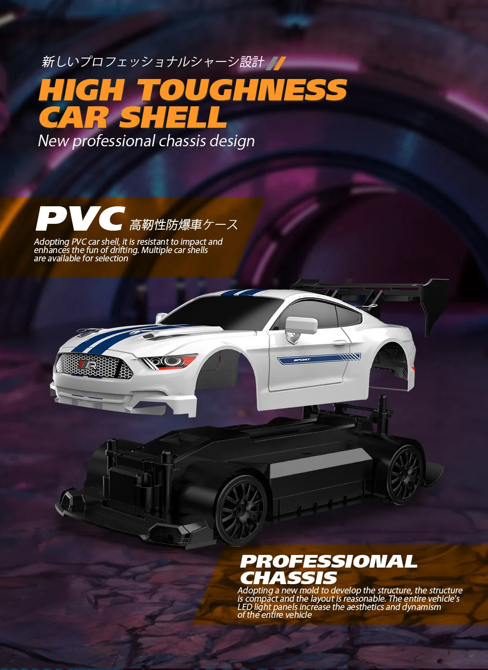 Voiture RC Drift 1:24 – Mustang 4WD & Modèles Sport