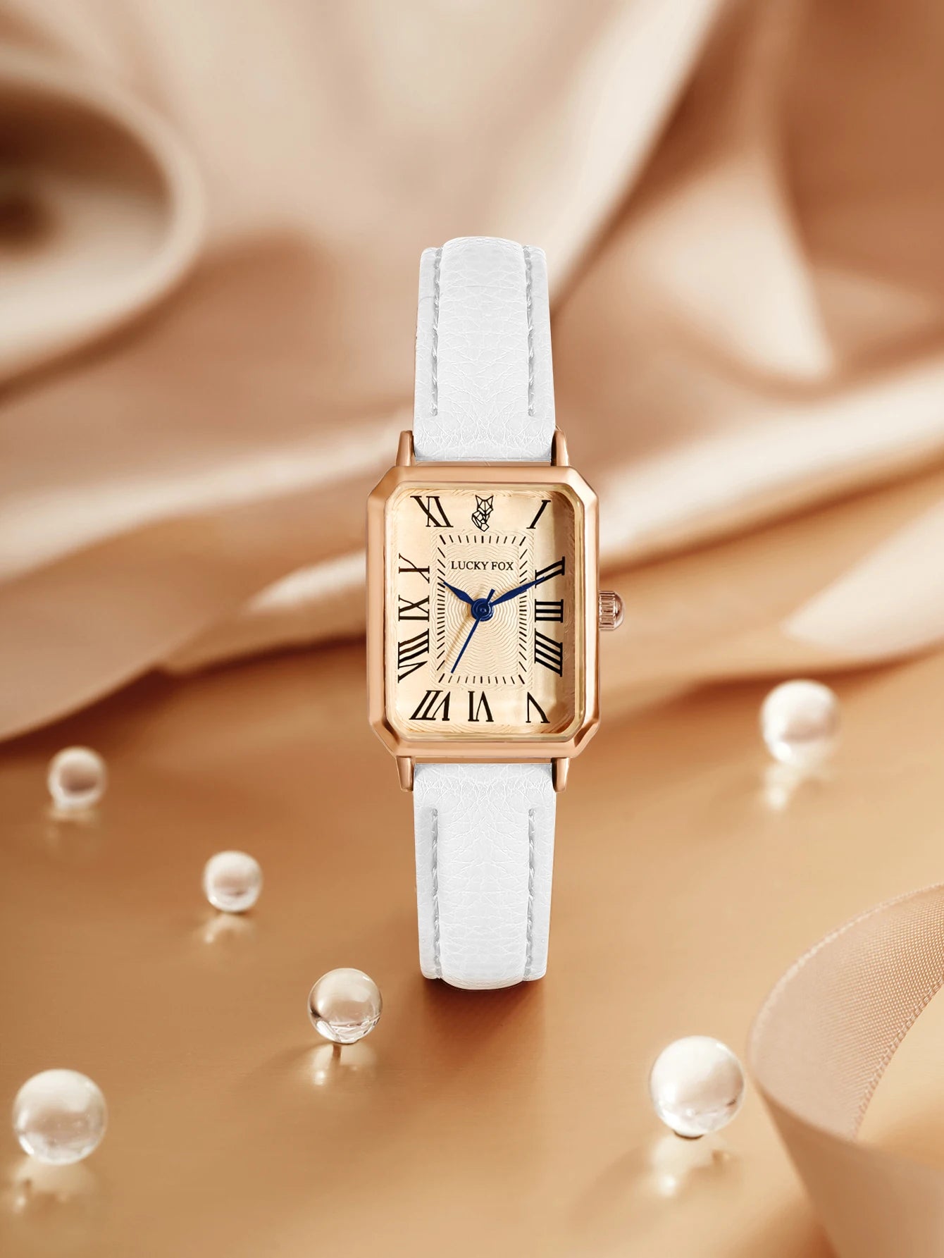 Montre Carrée Rétro Femme – Bracelet Cuir – LUCKYFOX L19