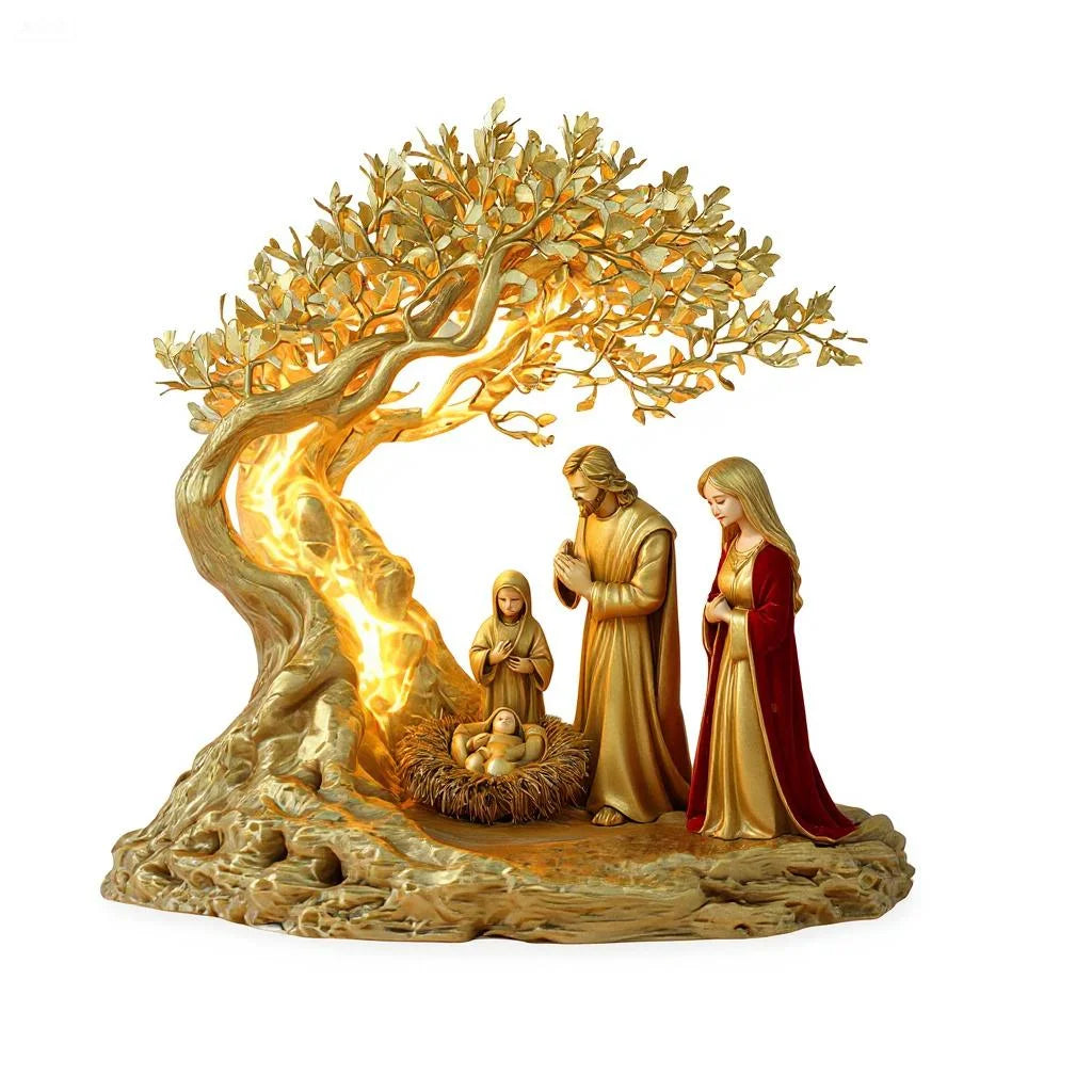 Décoration Nativité « Arbre de Vie » en Acrylique – Cadeau de Naissance & Noël