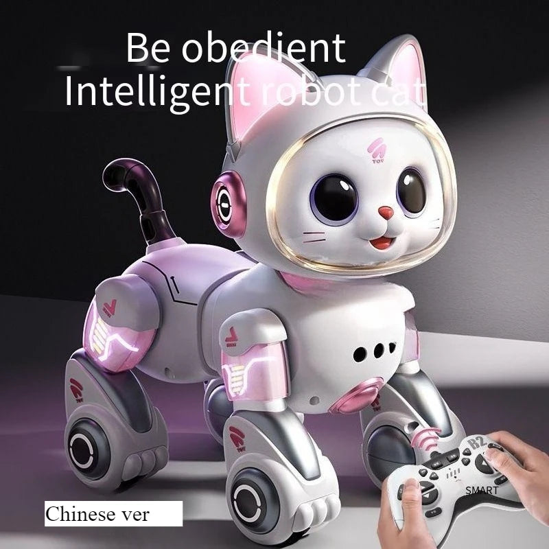 Jouet Robot Chat Télécommandé – Marche, Lumières & Actions – Cadeau Enfant