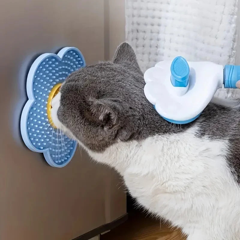 Tapis de léchage forme fleur pour chien et chat — silicone