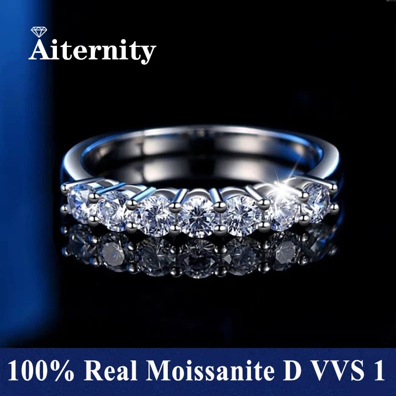 Alliance Moissanite Éternité D VVS1 – Argent S925 & Or 18 K