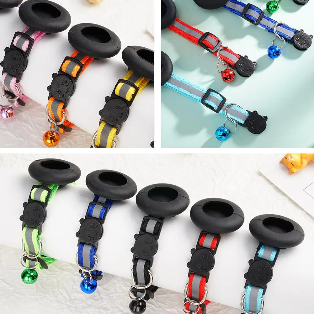 Collier chat pour AirTag avec grelot — réfléchissant et sécurisé