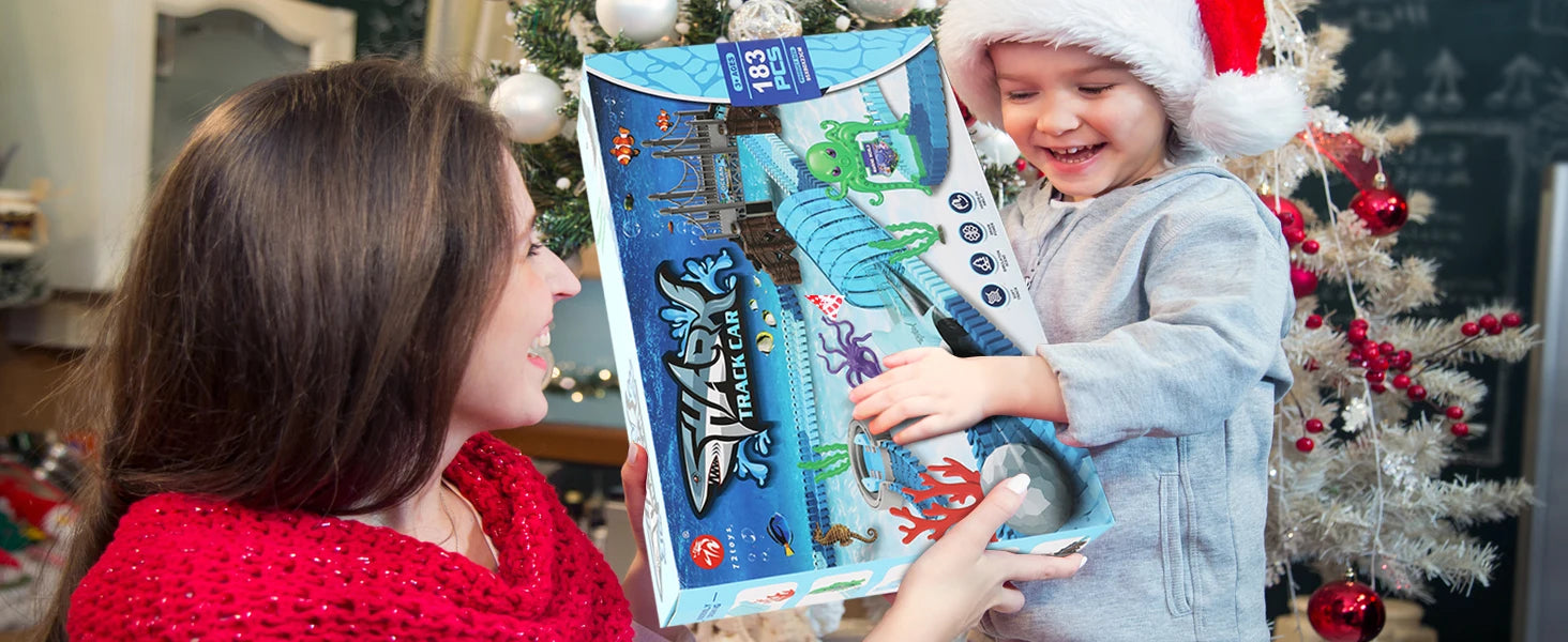 Piste Flexible Océan – Voiture de Course Requin VATOS (STEM Éducatif)