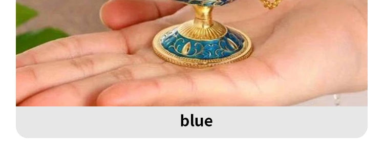 Lampe d’Aladdin Décorative – Mini Ornement en Métal | Rouge / Bleu / Vert