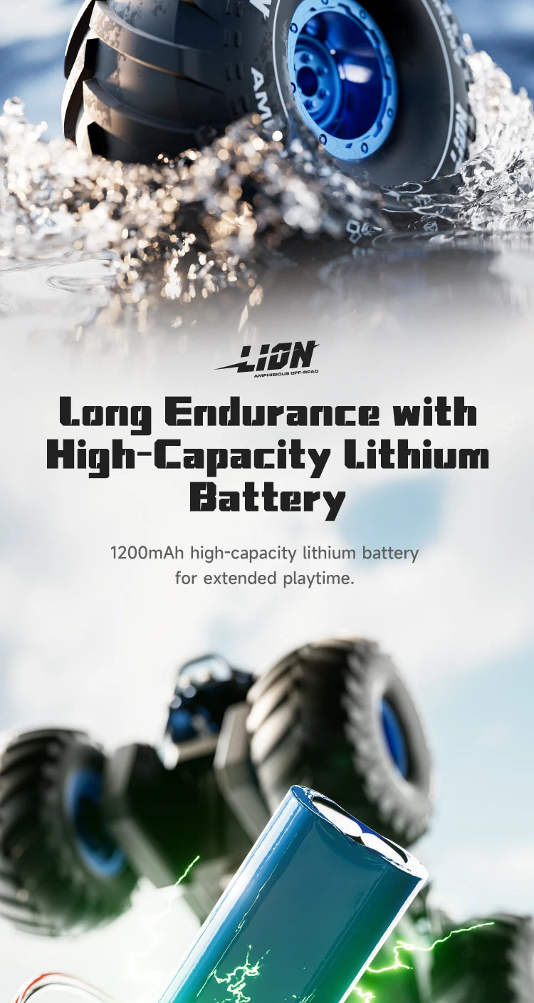 Voiture RC Amphibie Tout-Terrain 4WD – Contrôle Gestuel & Caméra HD