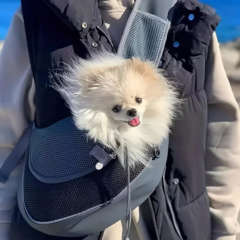 Sac de transport bandoulière respirant pour chat et petit chien