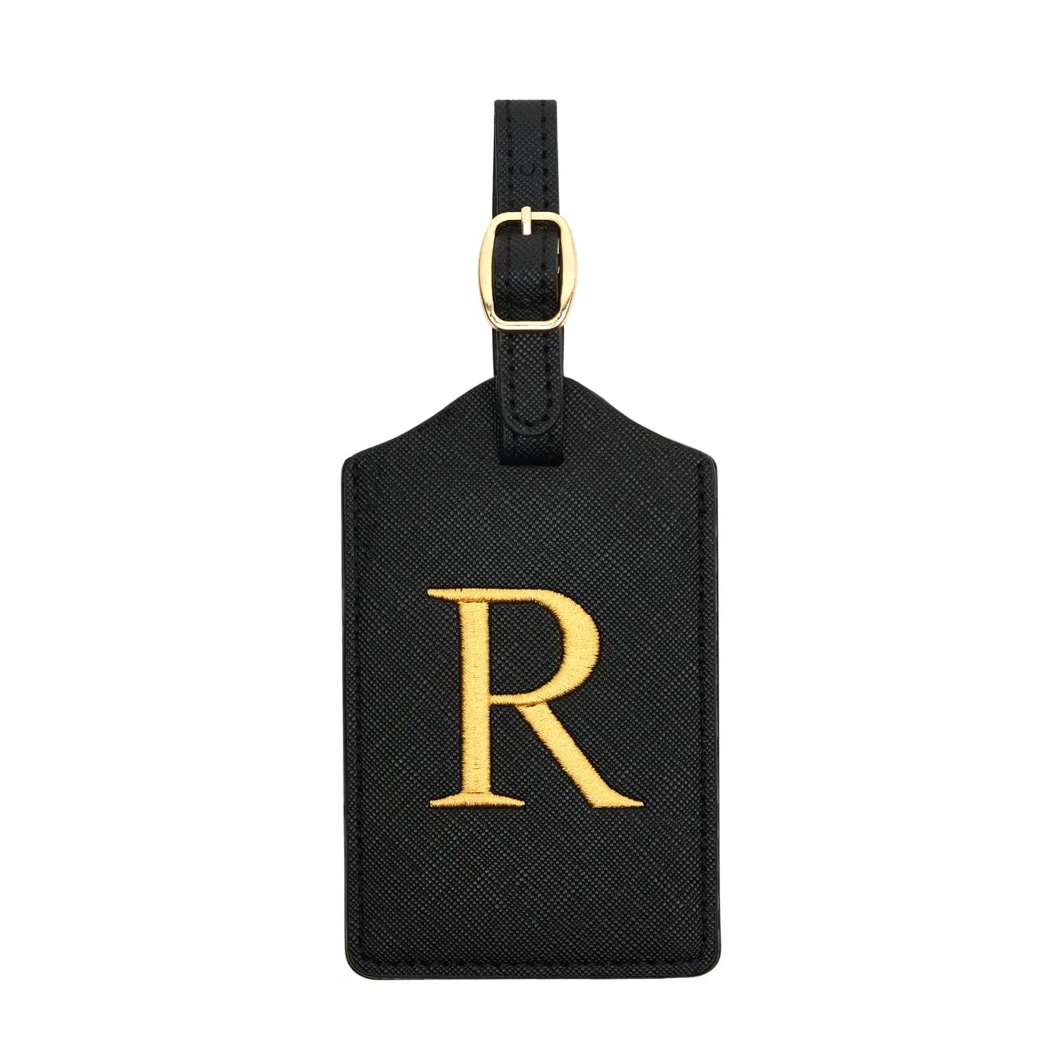 Étiquette de Bagage Personnalisée en Cuir PU – Lettre Initiale A–Z avec Protection Confidentialité