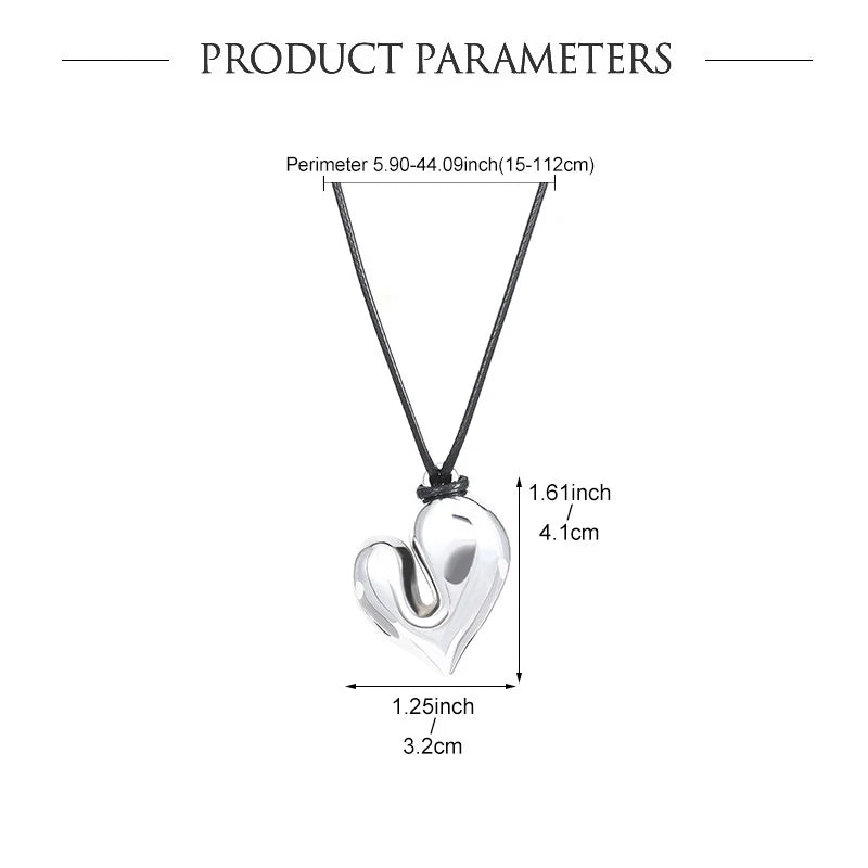 Collier Femme – Pendentif Cœur Rouge Vintage (Années 80)