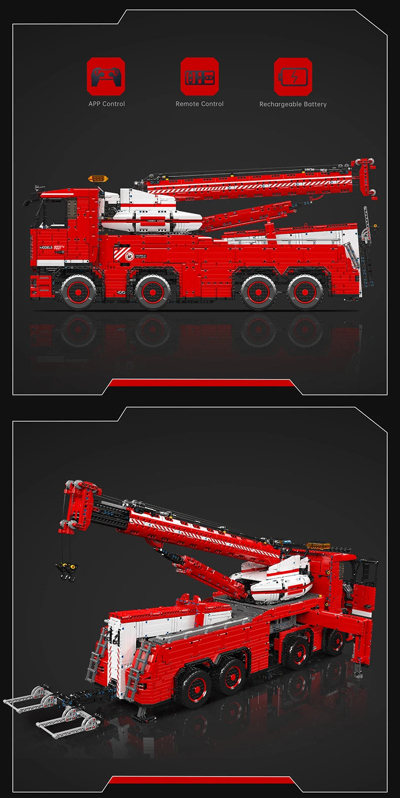 Mould King 19008 – Camion de Remorquage Télécommandé (Bloc Technique Compatible LEGO)