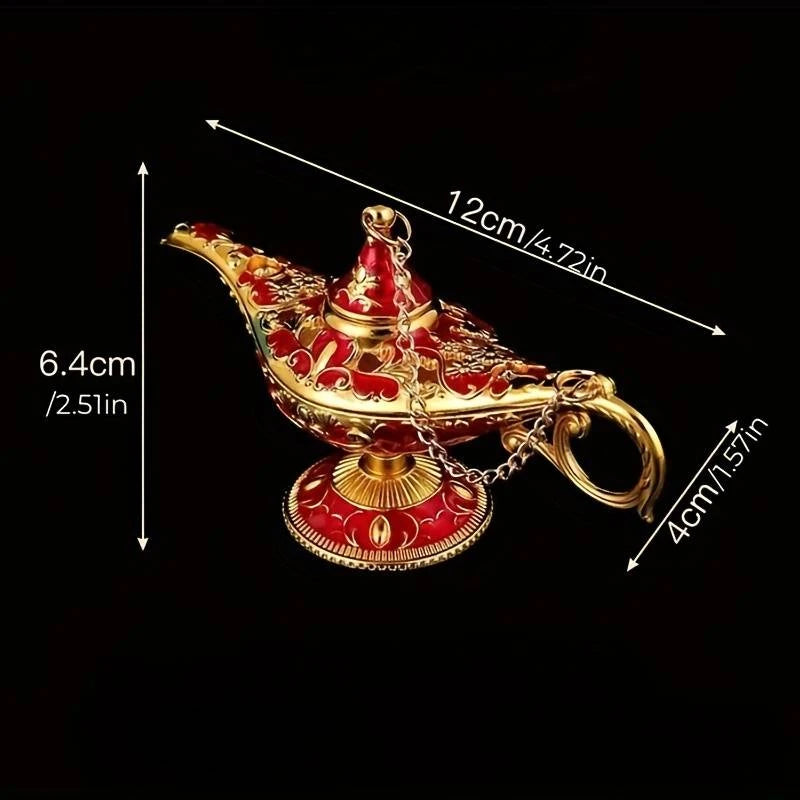 Lampe d’Aladdin Décorative – Mini Ornement en Métal | Rouge / Bleu / Vert