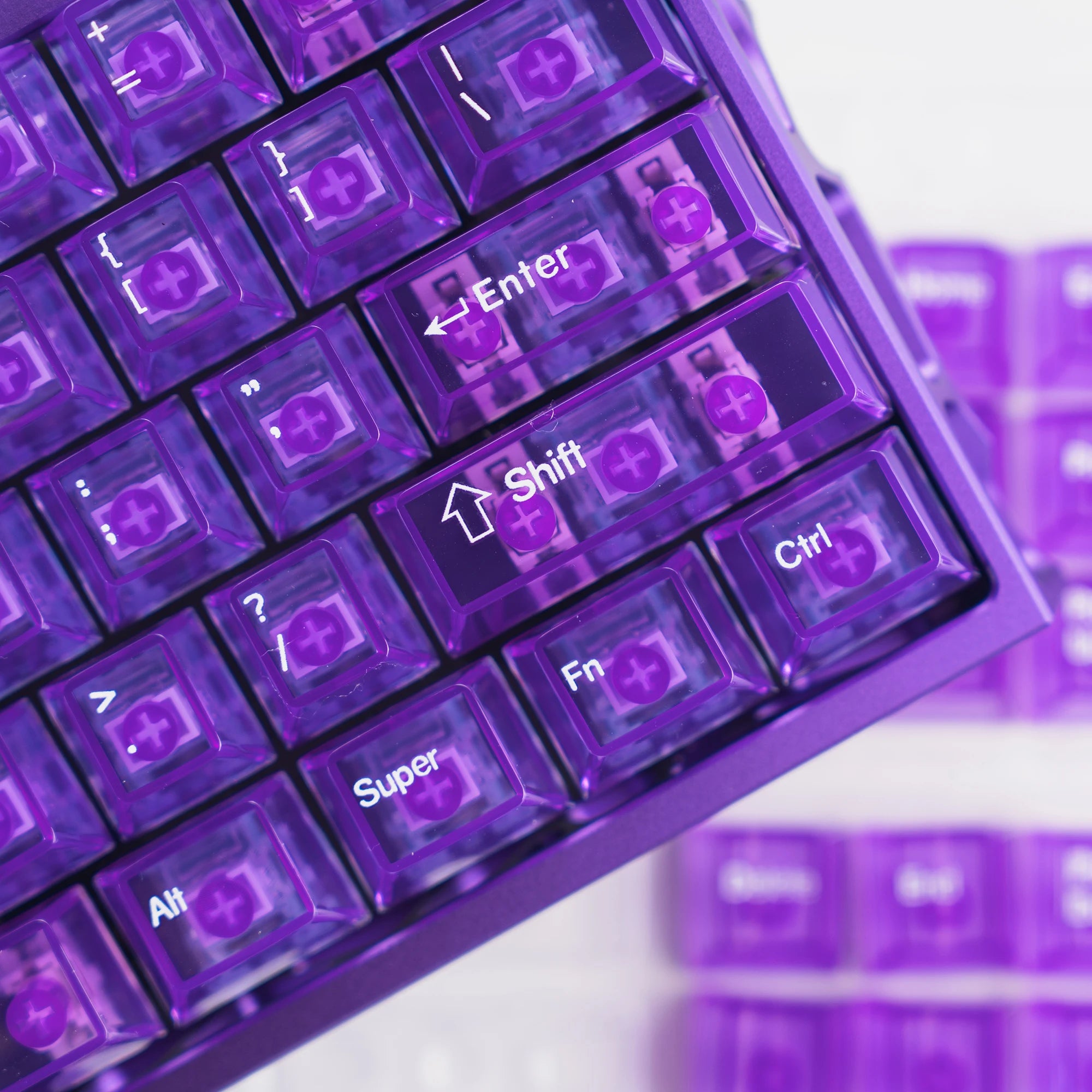 Keycaps Cristal Transparents – 167 Touches PC + PBT (Profil Cherry)