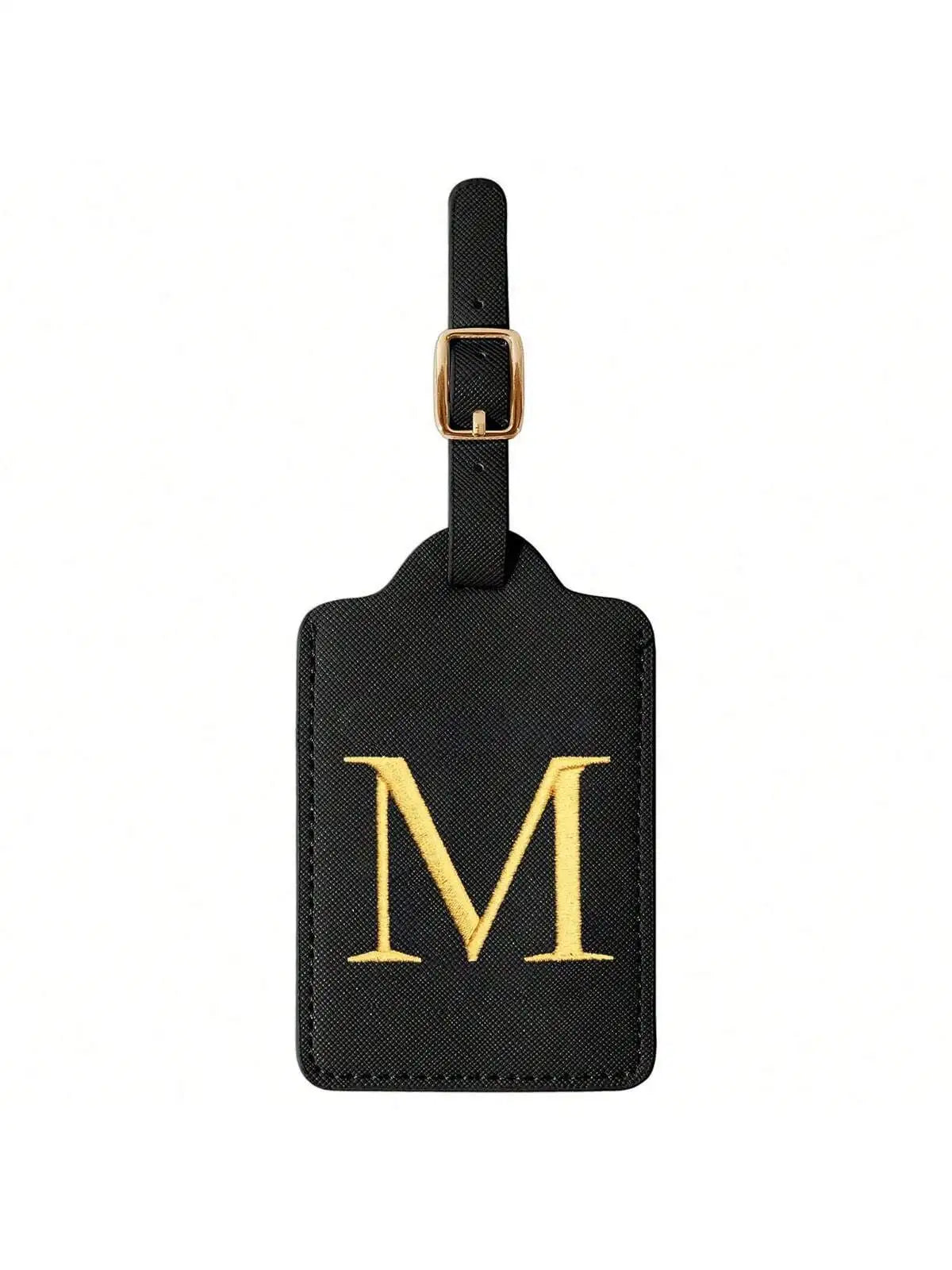 Étiquette de Bagage Personnalisée en Cuir PU – Lettre Initiale A–Z avec Protection Confidentialité
