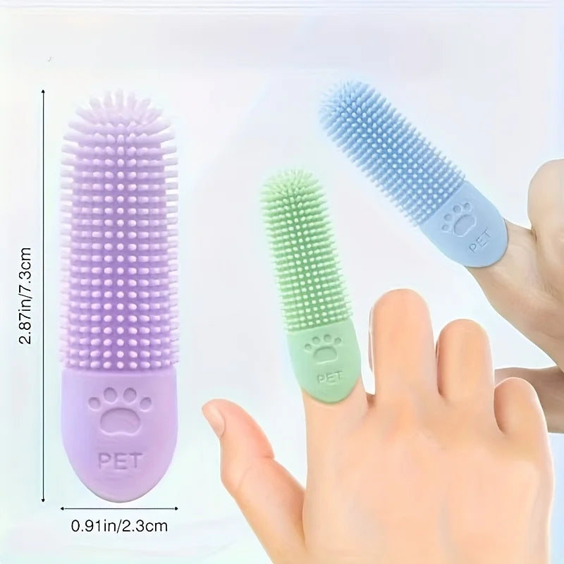 Brosse à dents doigt en silicone 360° pour chien et chat