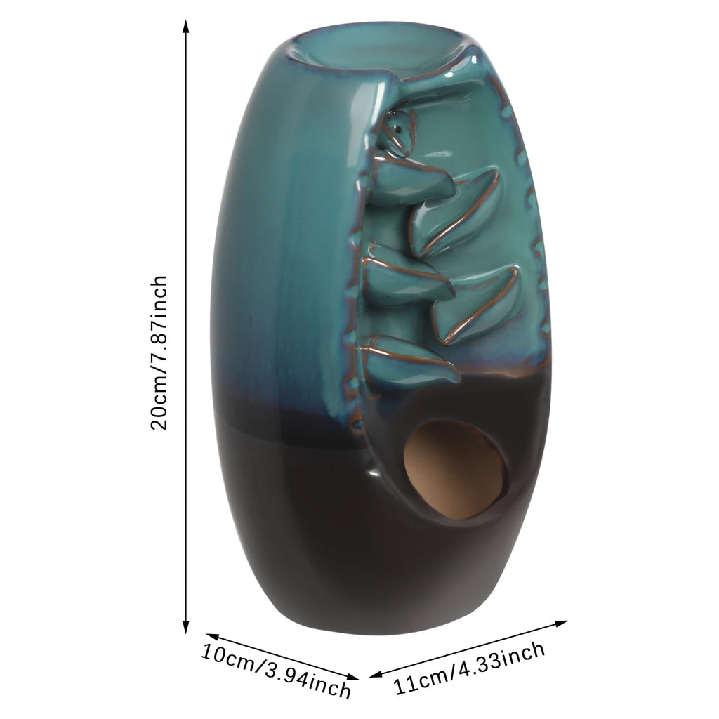 Brûleur d’Encens à Reflux en Cascade – Fontaine de Table en Céramique