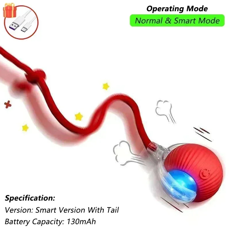 Balle interactive rotative pour chat — jouet automatique rechargeable