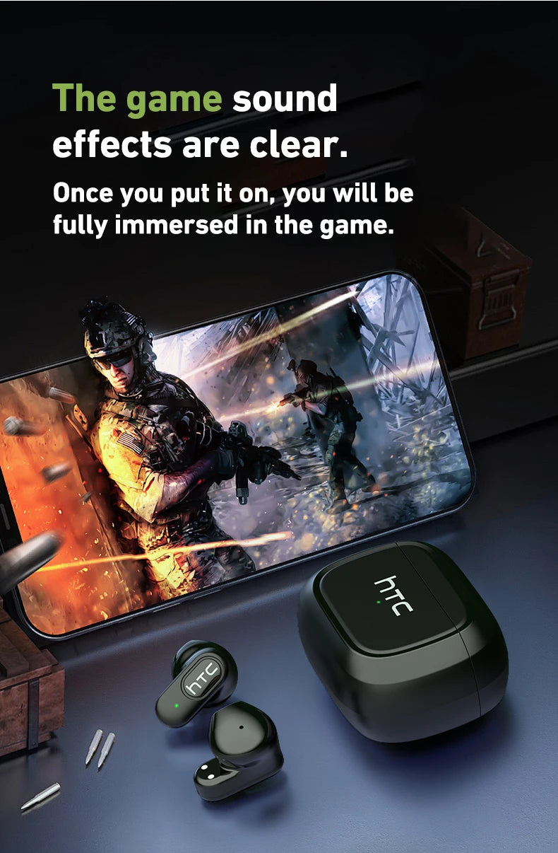 HTC NE51 – Écouteurs Bluetooth TWS Traducteur AI Ultra-Légers