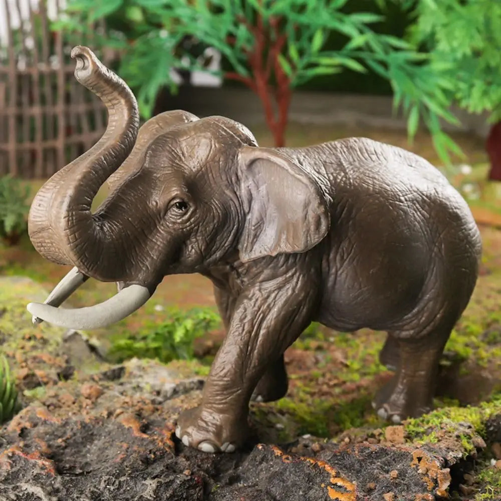 Grande Figurine d’Éléphant Sauvage – Modèle Réaliste & Décoration Nature