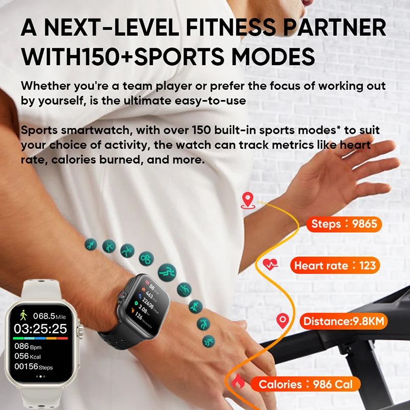 Montre Intelligente Ultra 2 SE AMOLED – Appels Bluetooth & 100+ Sports (Homme & Femme)